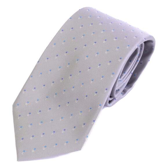 LOUIS VUITTON M77847 Cravate LV Spelling Silk Tie Gray Silver Men's